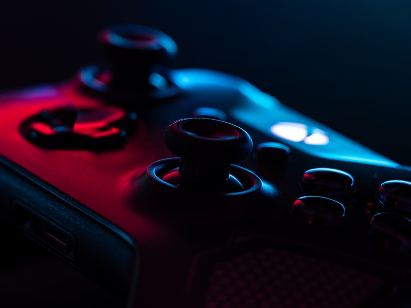 Player at a neon-lit gaming setup
